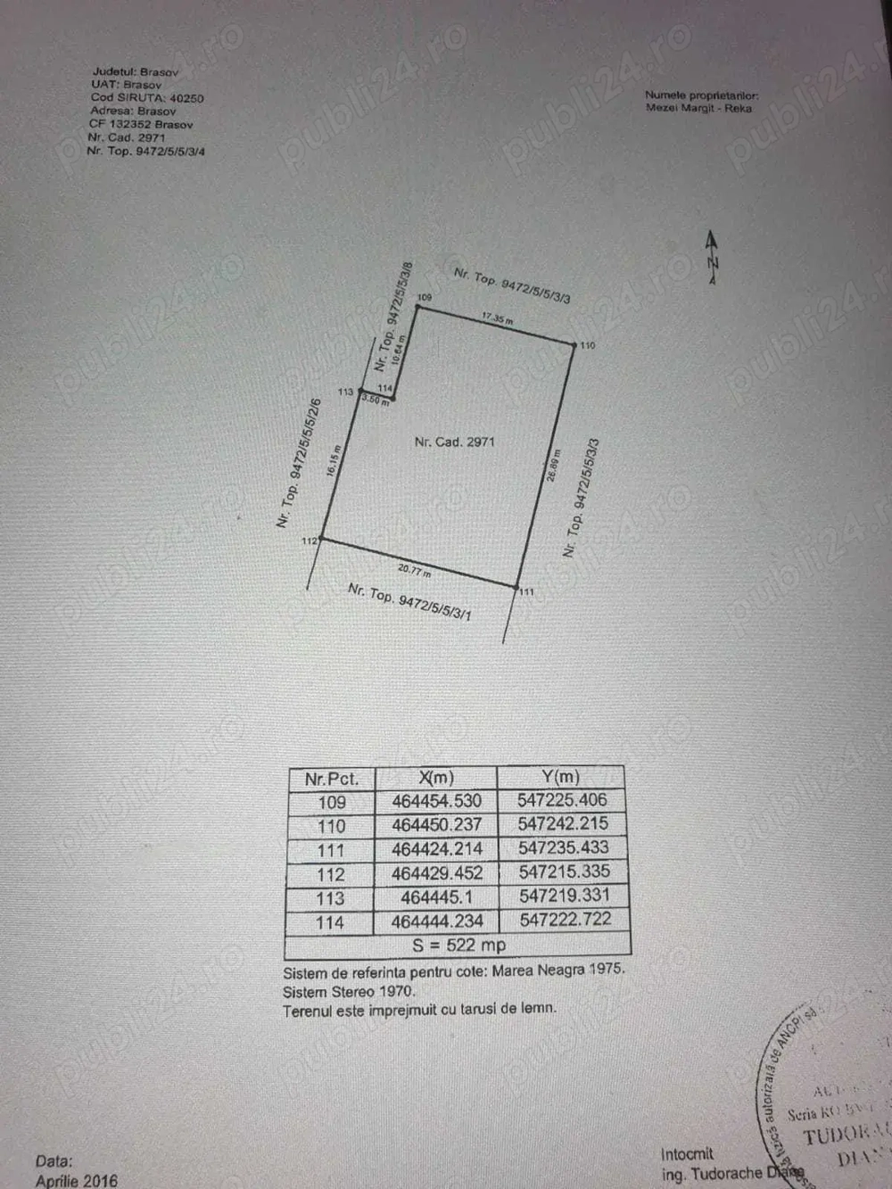 Teren de vanzare, cartier Tractorul, 522m2