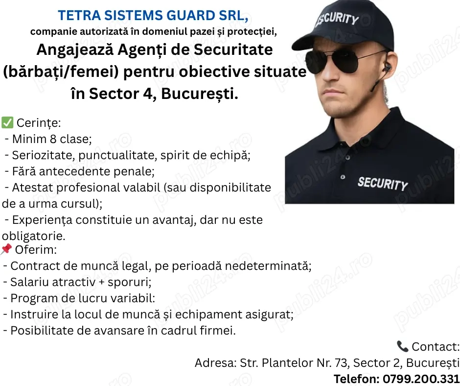 Angajam Agent de Securitate