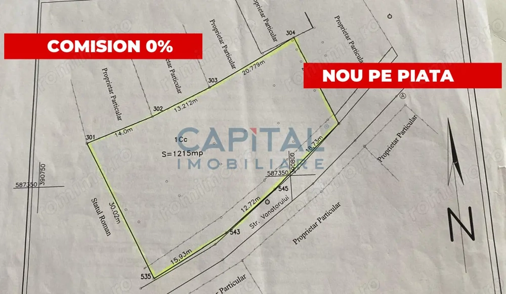 Comision 0% Teren Cluj Front 50 mp 