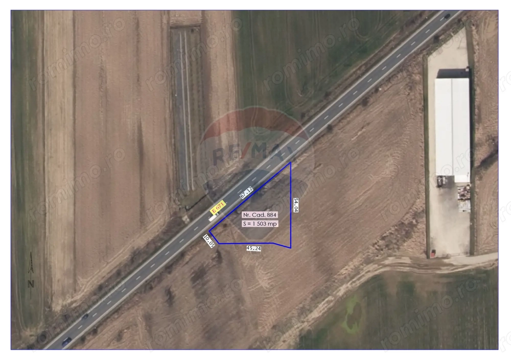 Teren 1 503 mp de vânzare, Nojorid , Soseaua DN79