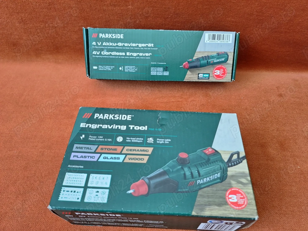 Aparat pentru gravat, doua modele, alimentare 220v sau cu acumulator