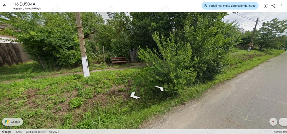 Vand Teren de 2.580 mp de vânzare în comuna Gogoșari, jud. Giurgiu, cu deschidere 25m la DJ504A