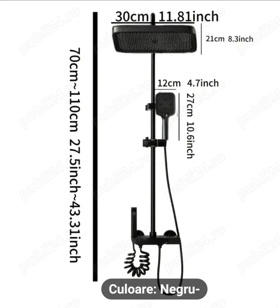 Set Coloană de Duș Premium cu Design Elegant  Negru 