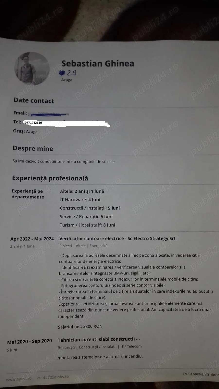 caut de munca cu plata la zi