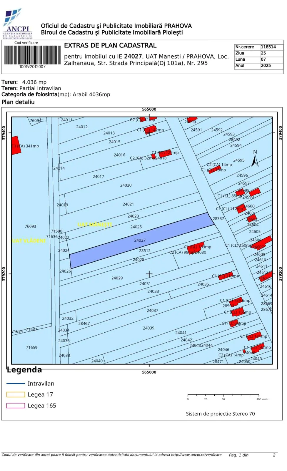 Teren intravilan  Prahova  Zalhanaua, Mănești   4036 mp