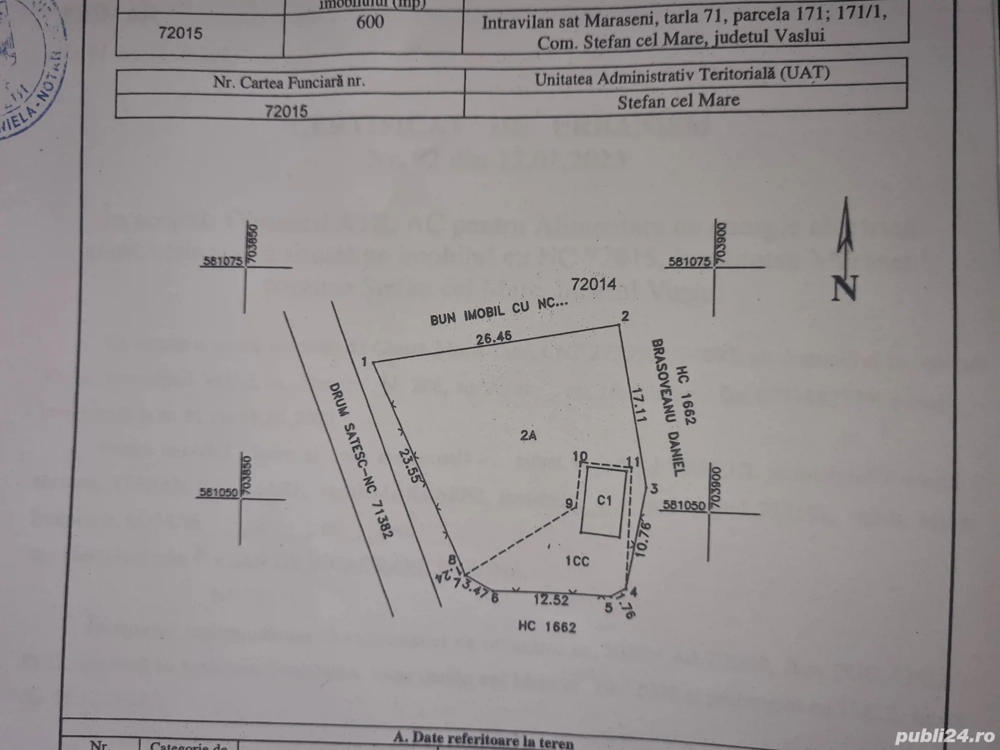 teren pentru casă,600 m pătrați.