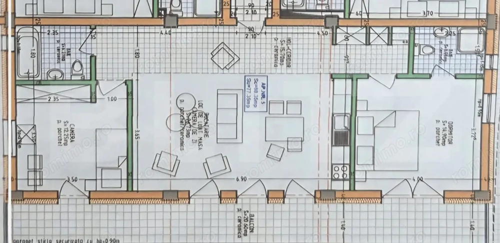 Apartament de vânzare Bloc nou  – 3 camere, 77,35 mp utili,  zona Giulia