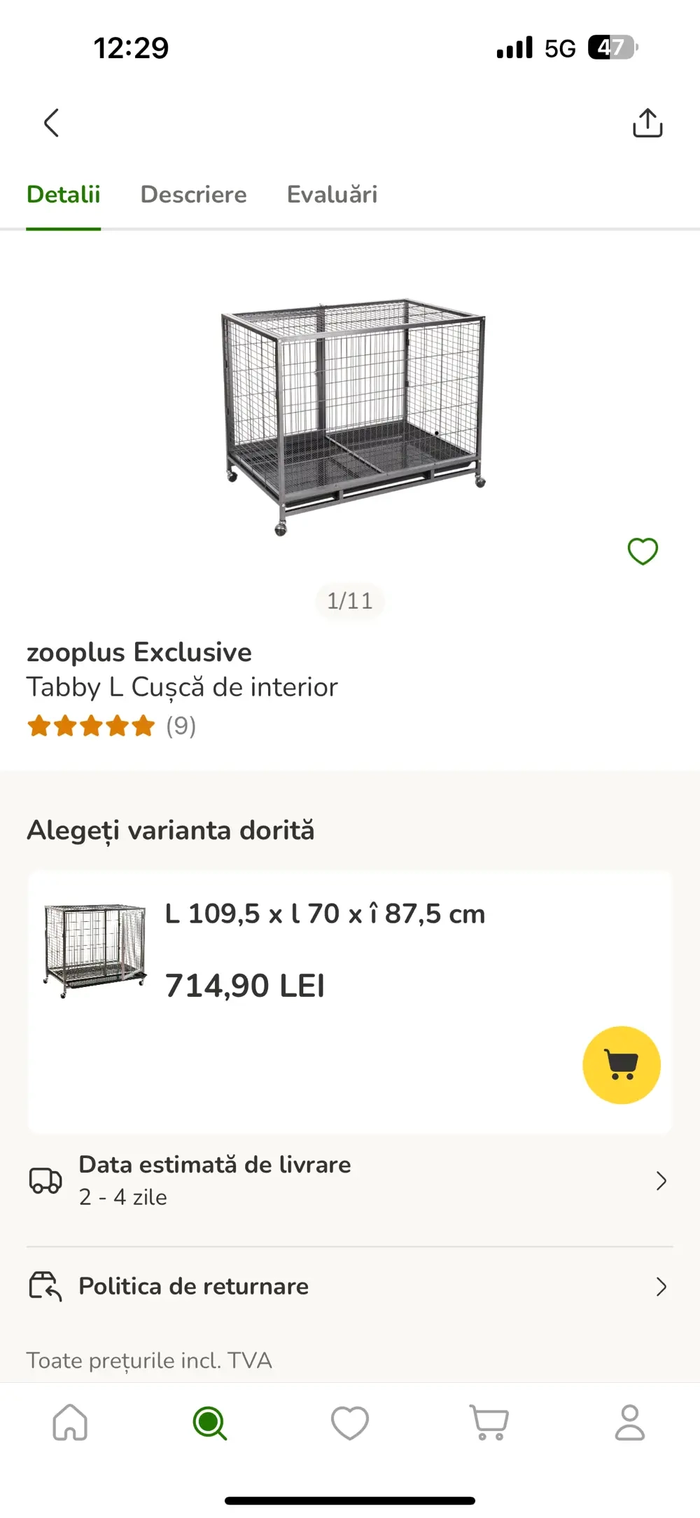 Vand custi animale 109,5*70*87,5