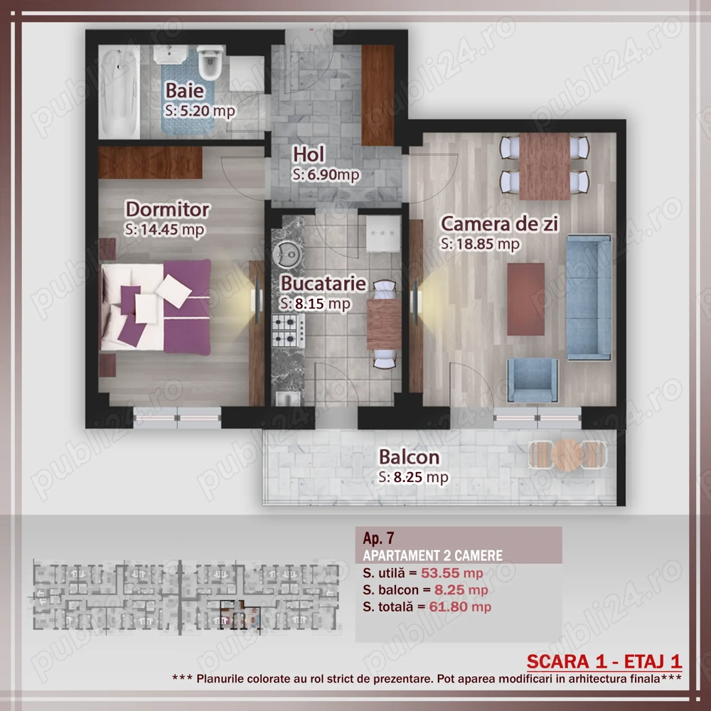 Apartament 2 camere Gura Calitei 