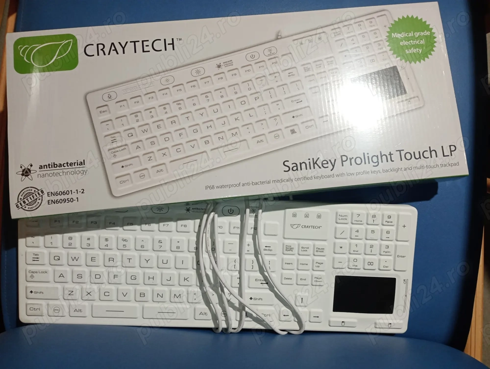 Tastatură medicală industrială IP68 Craytech SaniKey Prolight Touch LP
