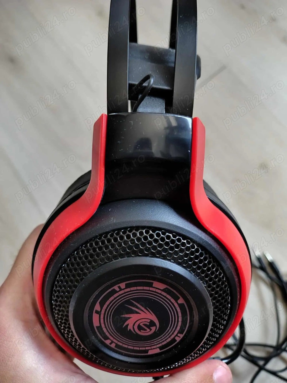 Casti Gaming VORTEX VG7801, 3.5mm, multiplatforma, negru-rosu