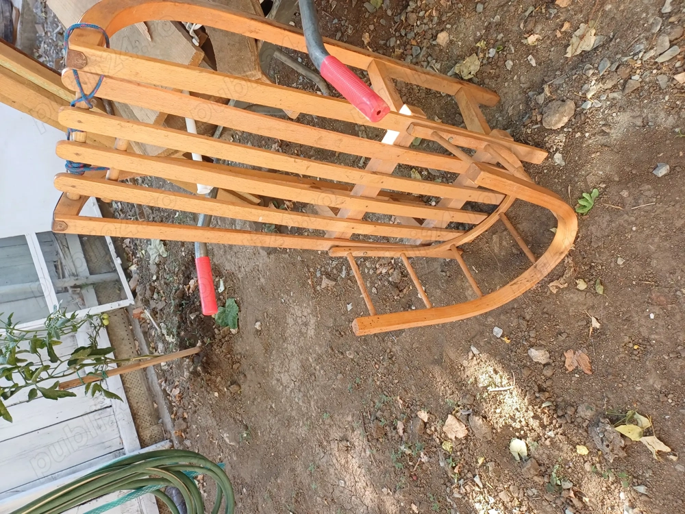 Sanie lemn cu spătar 