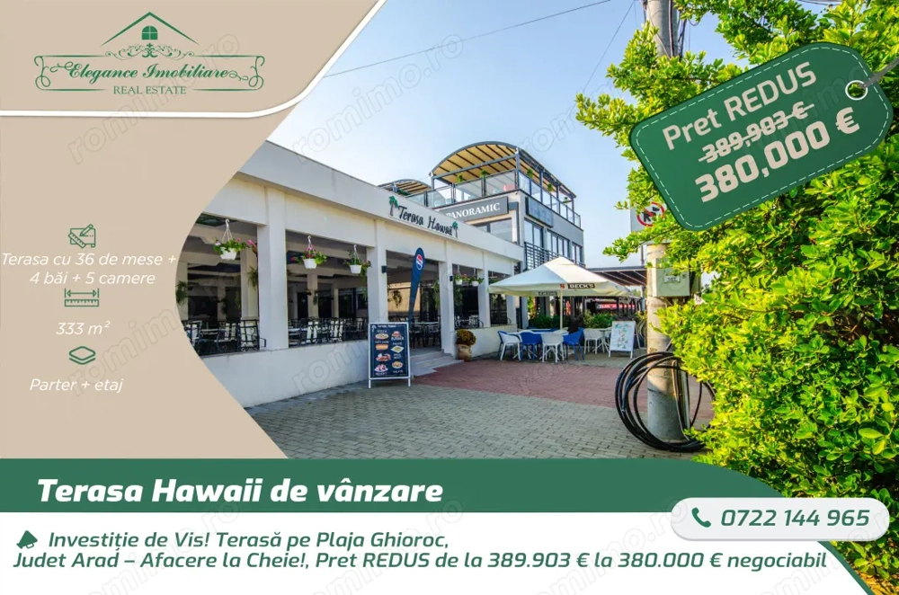 Investiție de Vis! Terasă pe Plaja Ghioroc, Judet Arad – Afacere la Cheie!