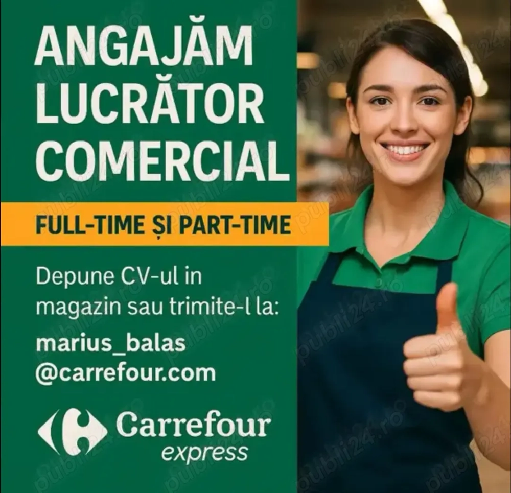 Angajam lucrator comercial Angajam lucrator comercial