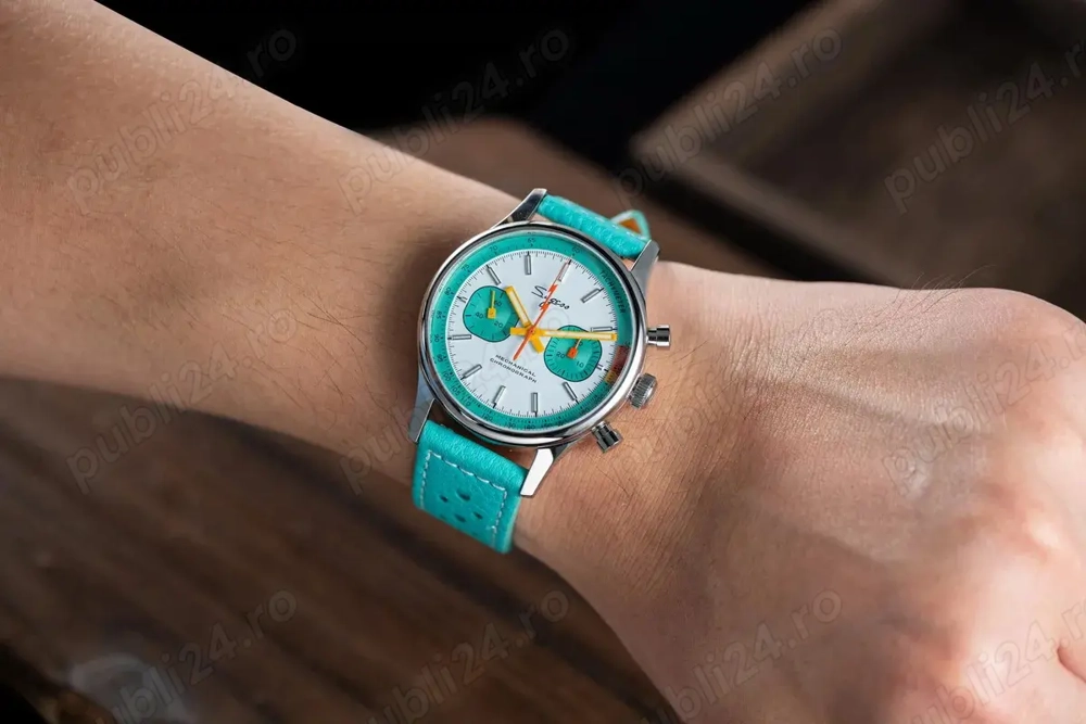 Sugess 1963 Cronograf Seagull ST19 Swanneck Mecanic Safir Pilot Militar Racing