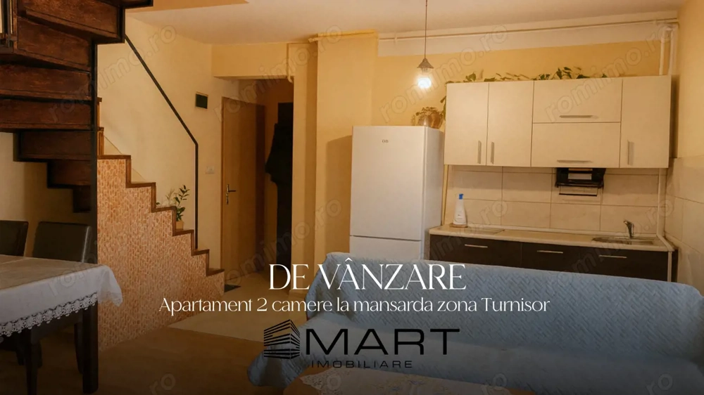 Apartament 2 camere 57mp la mansarda zona Turnisor