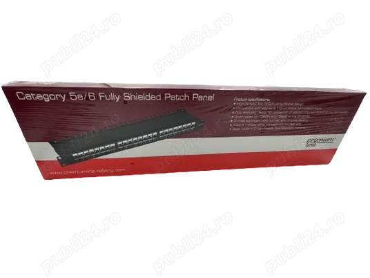 Network Patch Panel 1U Cat 5e 6, Dual Type IDC, Fully Shielded, Premium Line, NOU