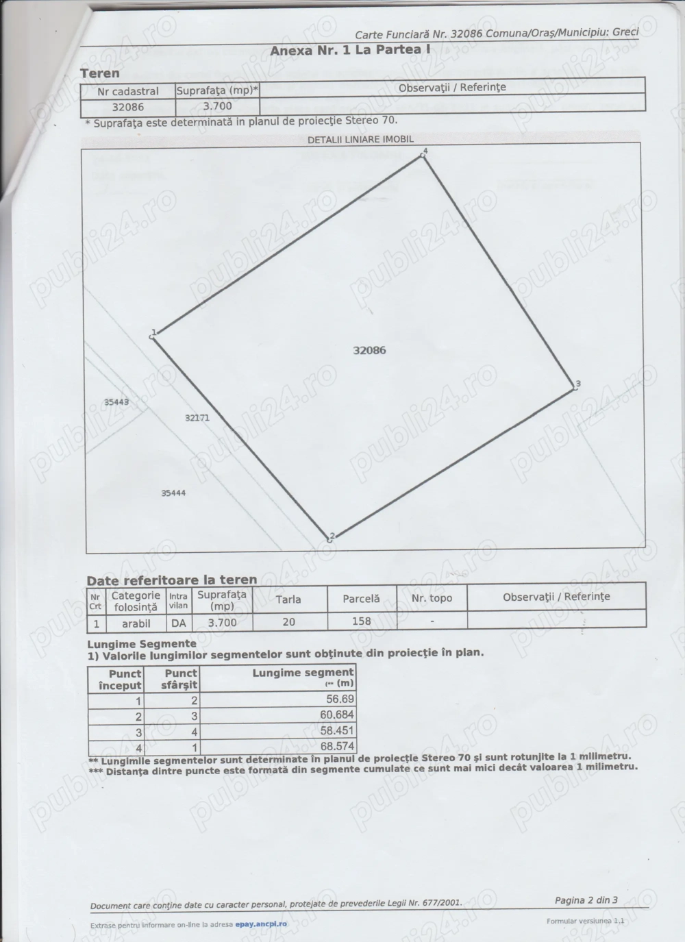 Vand Teren Intravilan 3700 mp in GRECI ,Jud.TULCEA .