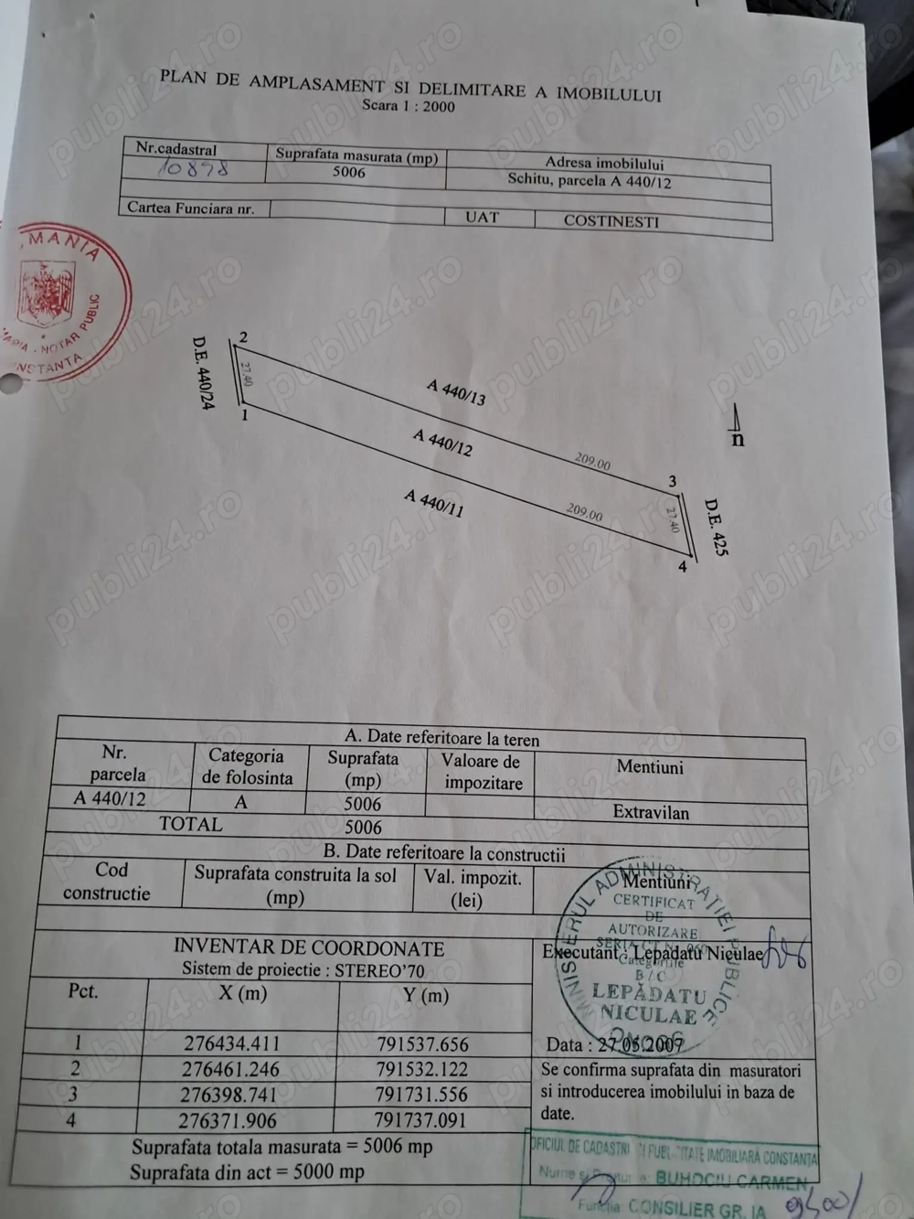 Vand teren extravilan Costinesti Vand teren extravilan Costinesti