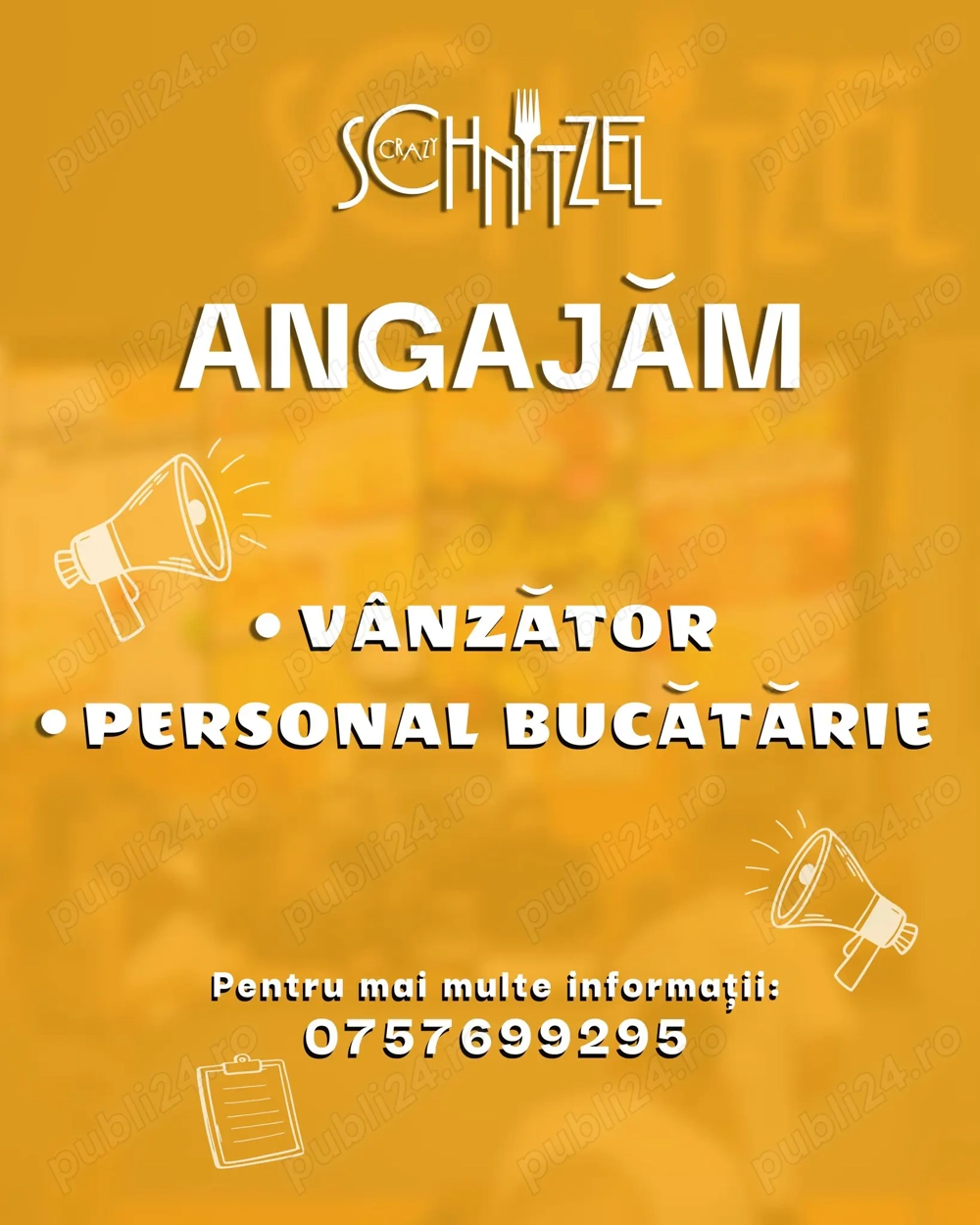 Timisoara - Angajam vanzator si personal bucatarie
