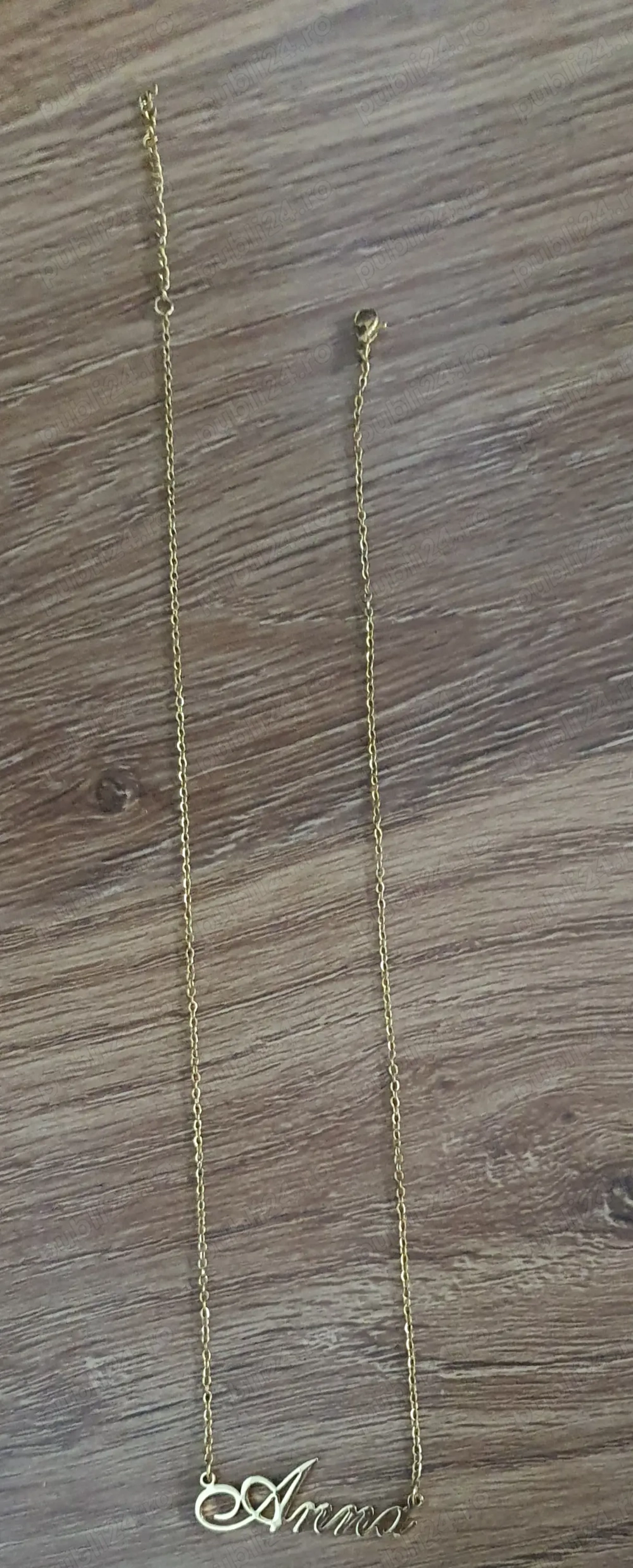 Lant personalizat otel inoxidabil auriu nume Anna