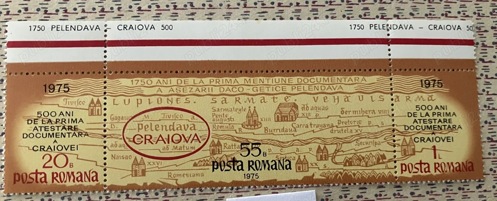Timbre Romania 1975 LP 896a 1750 ani Pelendava