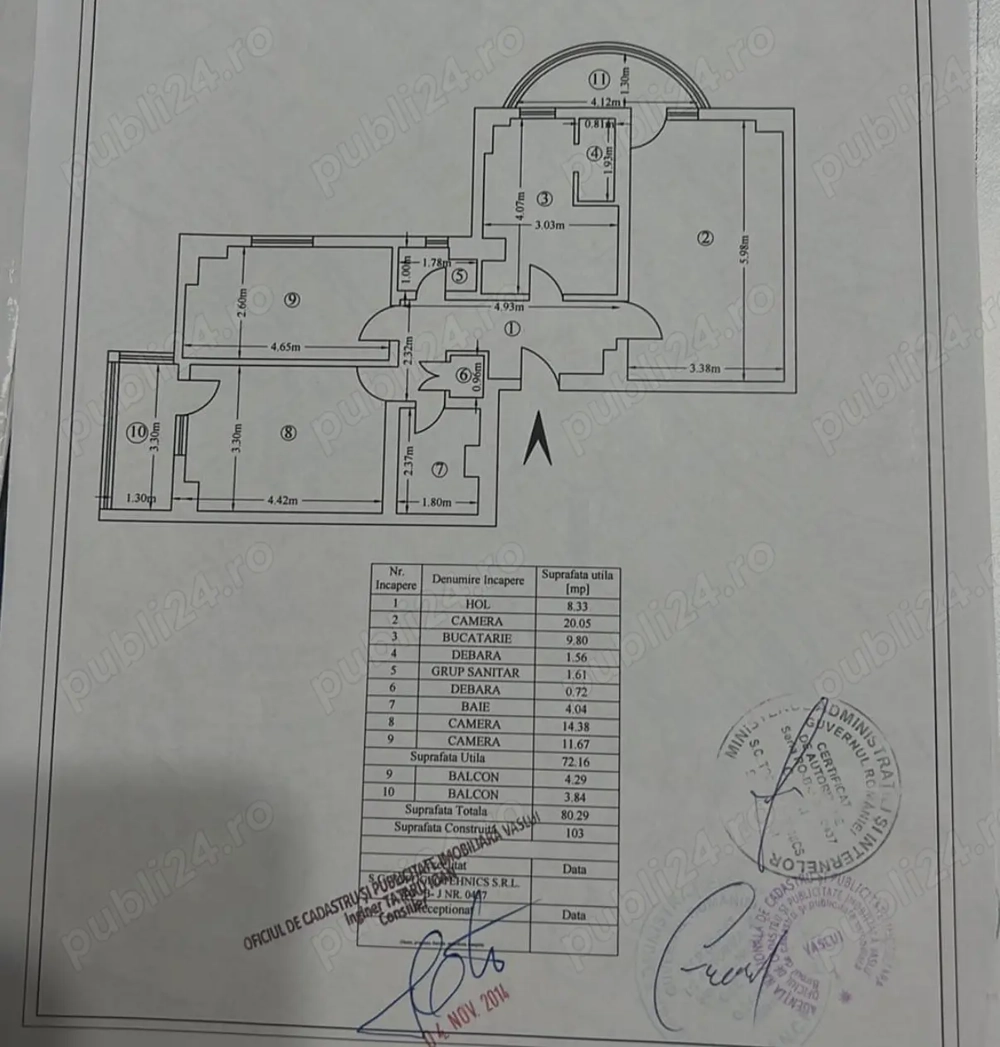 Apartament 3 camere decomandat strada Traian