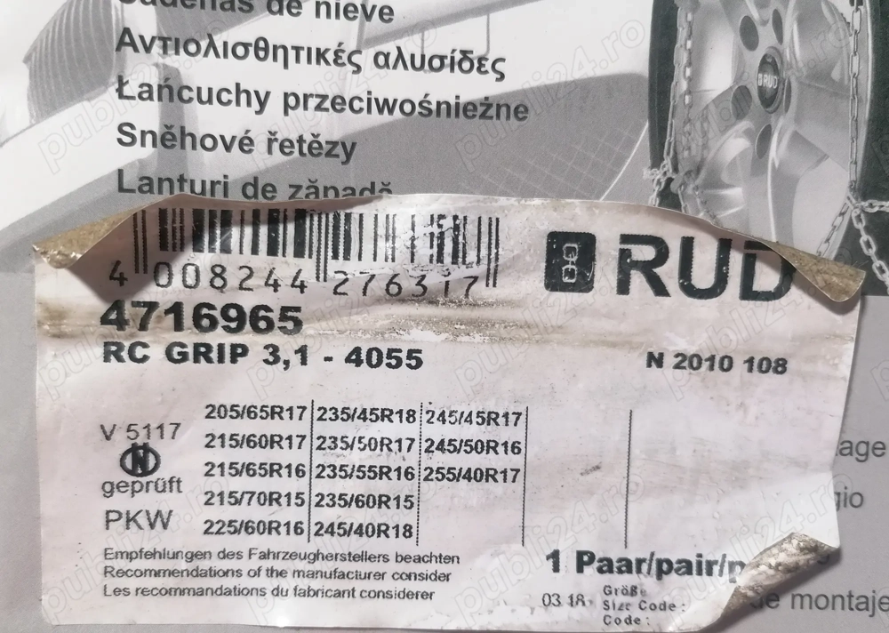 Lanțuri zăpadă și noroi Rud