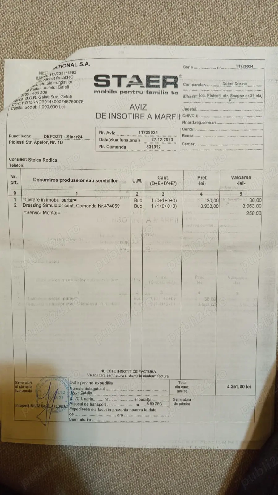 Dulap dresing foarte mare, aproape nou, de la Staer