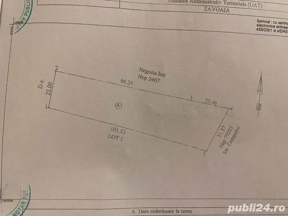 teren pentru casa Zavoaia