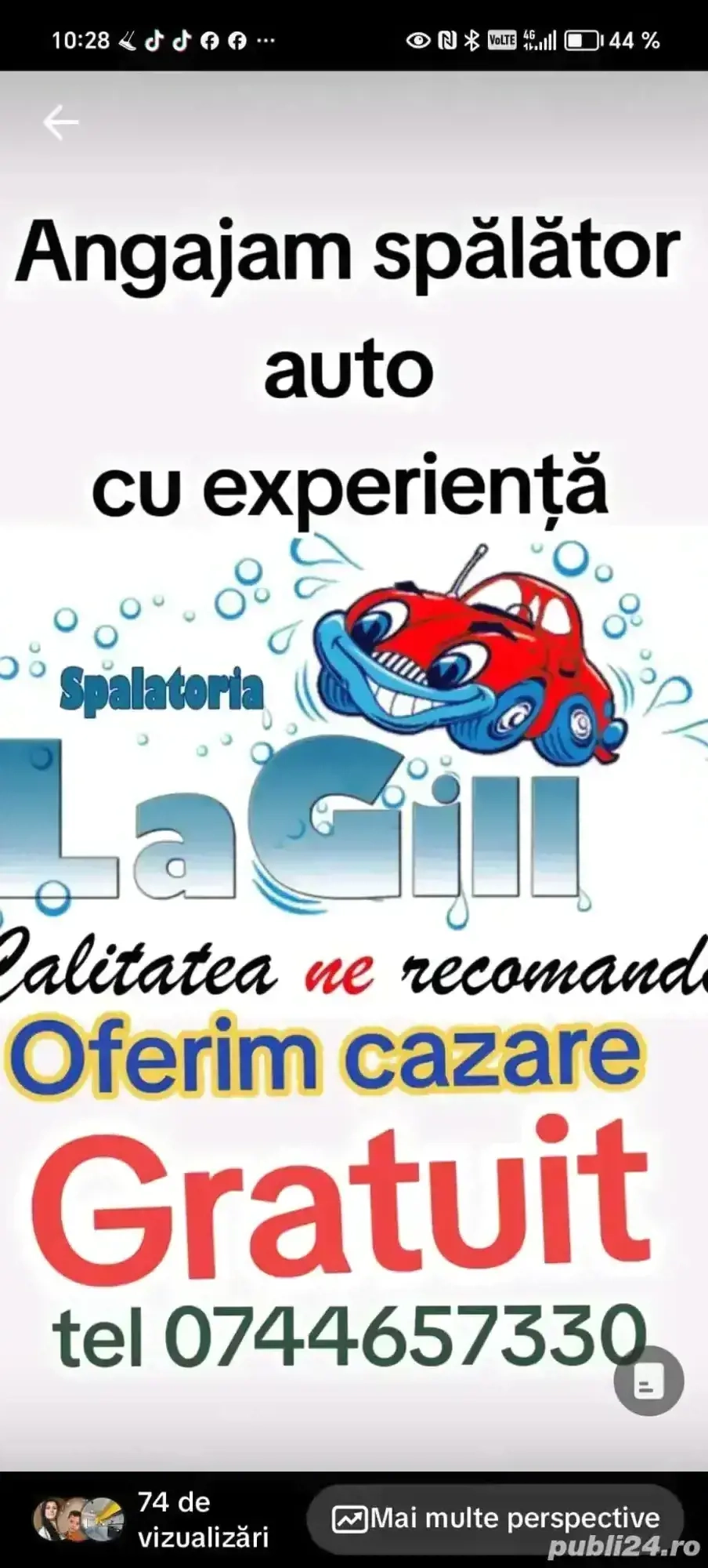 Angajam spălător auto cu experientă