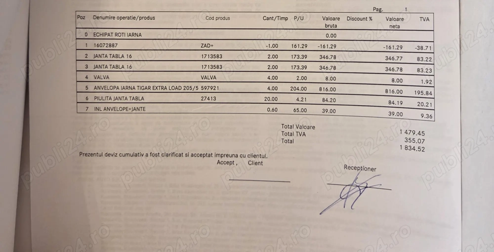 Vand set 4 jante 5 prezoane cu anvelope de iarna Tiger 205 55 16.
