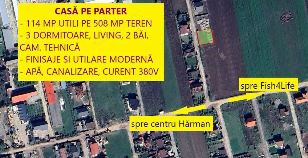 Casa deosebita, pe parter, Harman, 114 mp utili, COMISION 0%