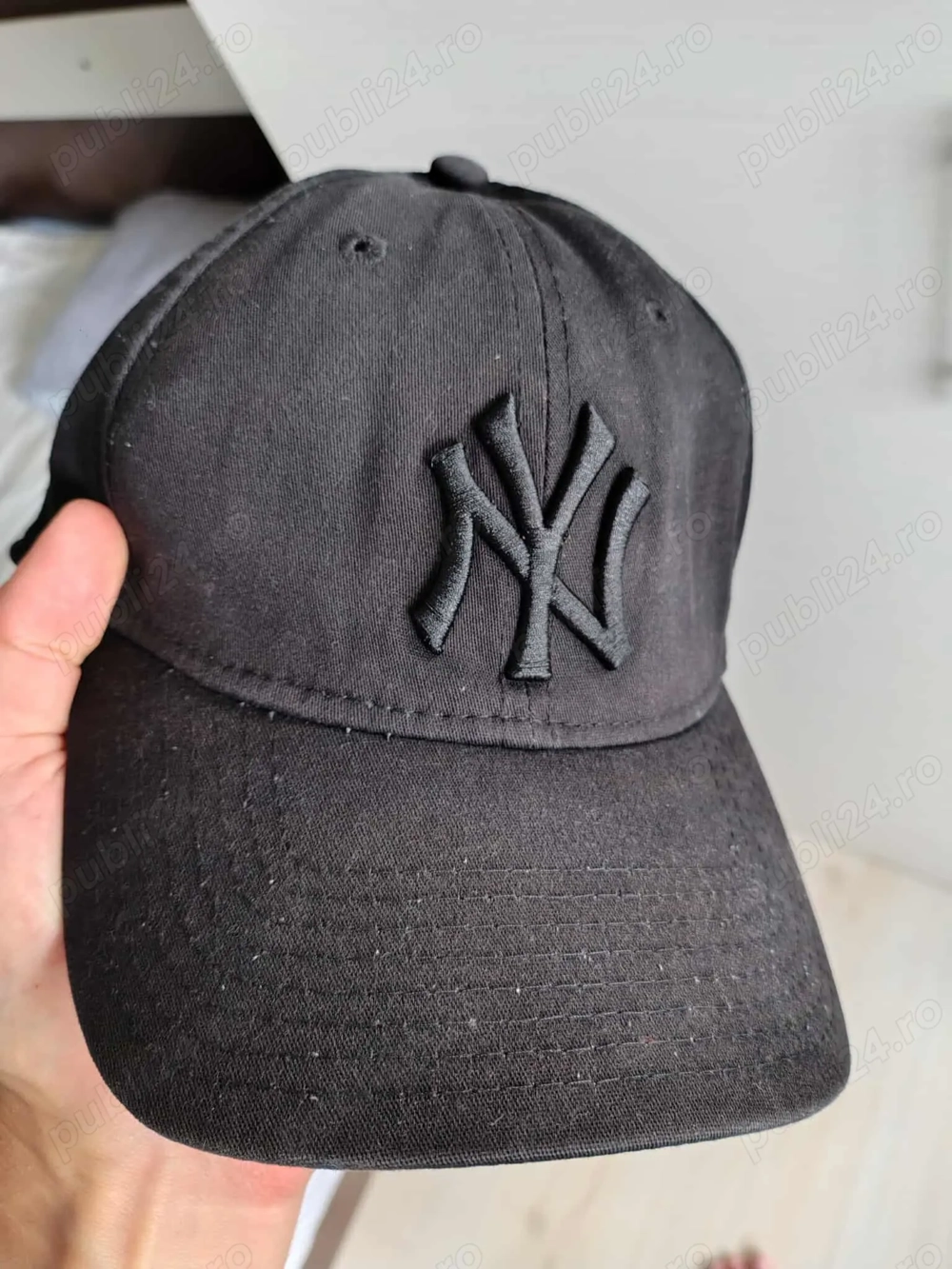 Sapca New York Yankees Cap Hat Solid Black Baseball Curved Brim