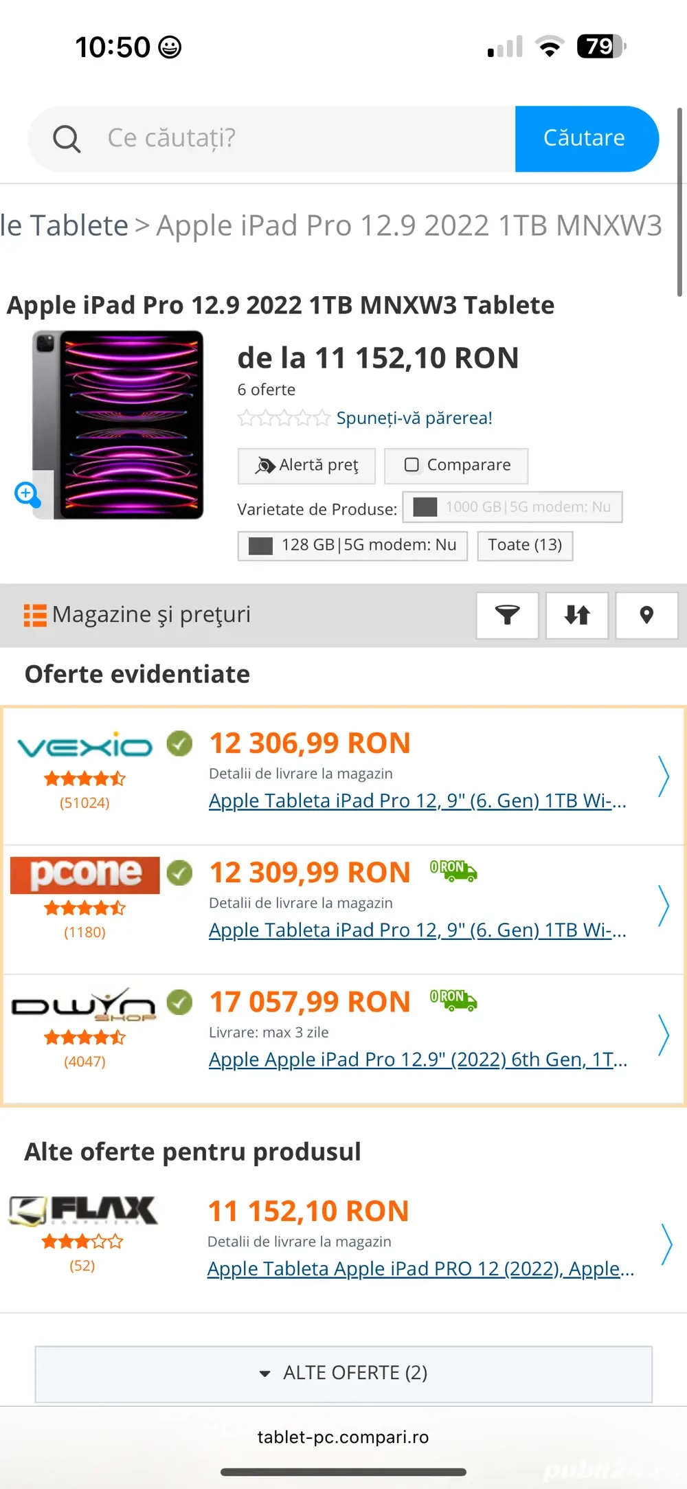 Tableta Apple iPad Pro 12,9" (6. Gen) 1TB Wi-Fi Space Grey