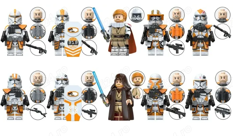 Set 10 Minifigurine tip Lego Star Wars cu Obi-Wan+ 212 AttackBattalion