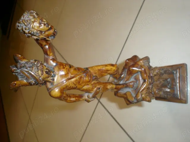 Replica 1960 rasina fildes Statuia Perseu ținând capul tăiat Medusa, Made in ITALY
