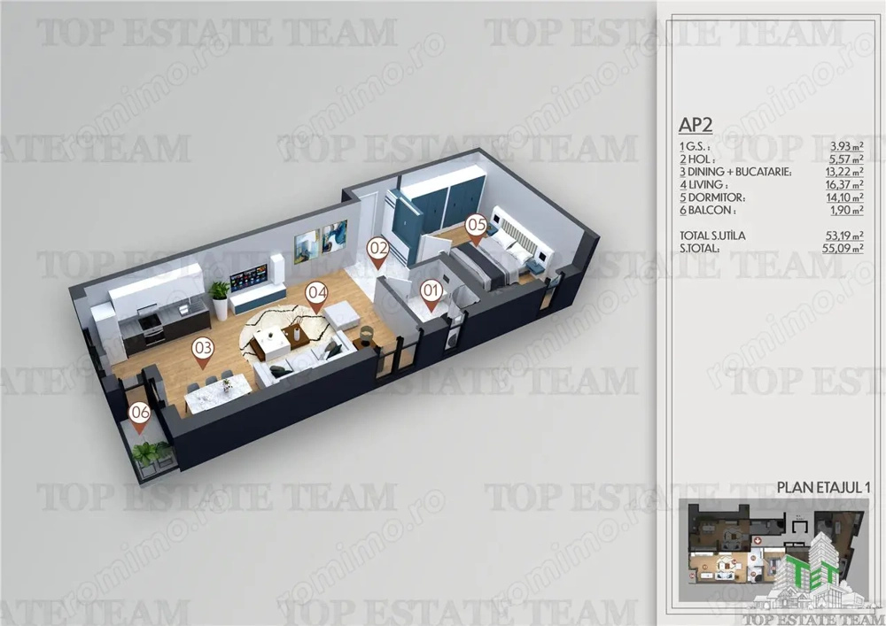 Apartament 2 camere bloc nou, adiacent metrou Obor