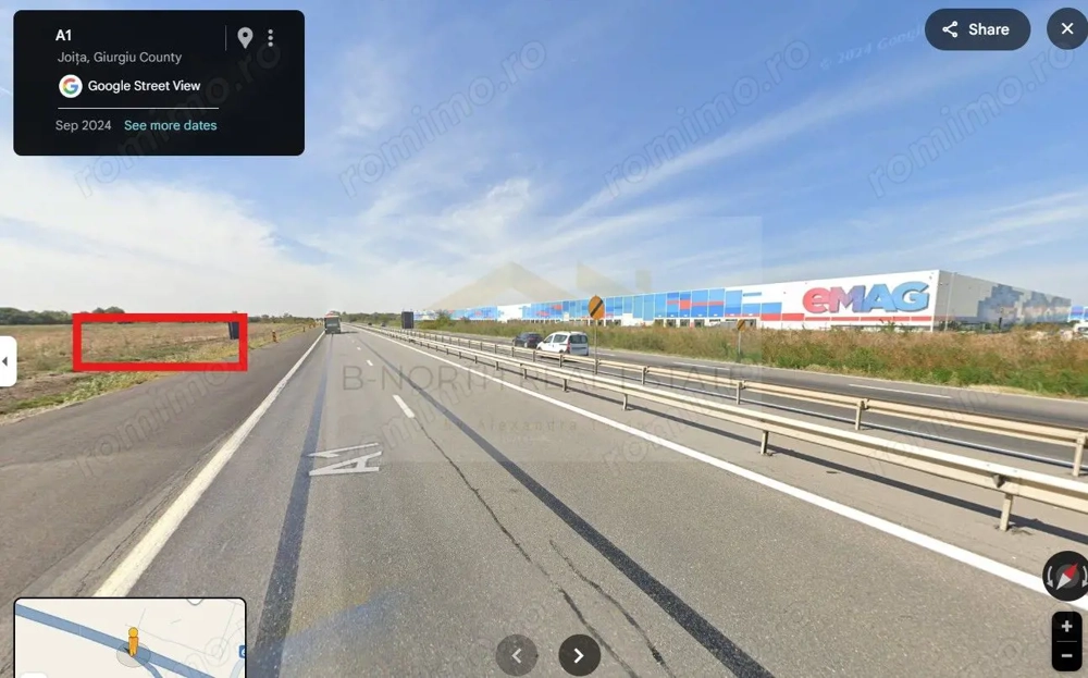 Teren intravilan 1 ha – Ciorogârla, deschidere directă la A1, viz-a-vis de eMAG