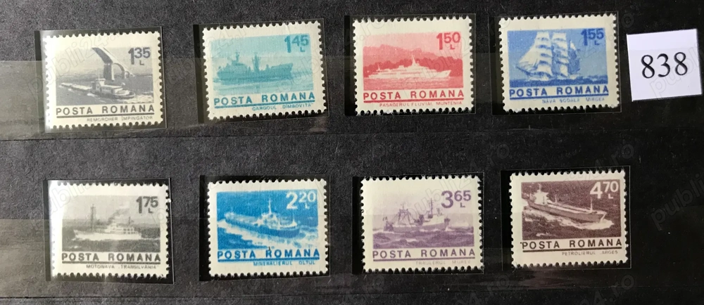 Timbre Romania - LP 838 Nave maritime si fluviale (uzuale)