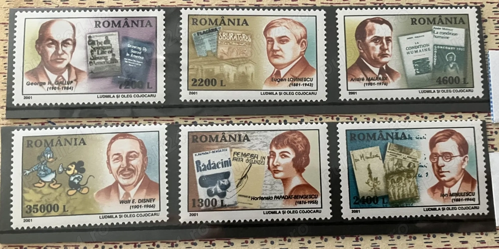 Timbre Romania Aniversari, Personalitati (2001)