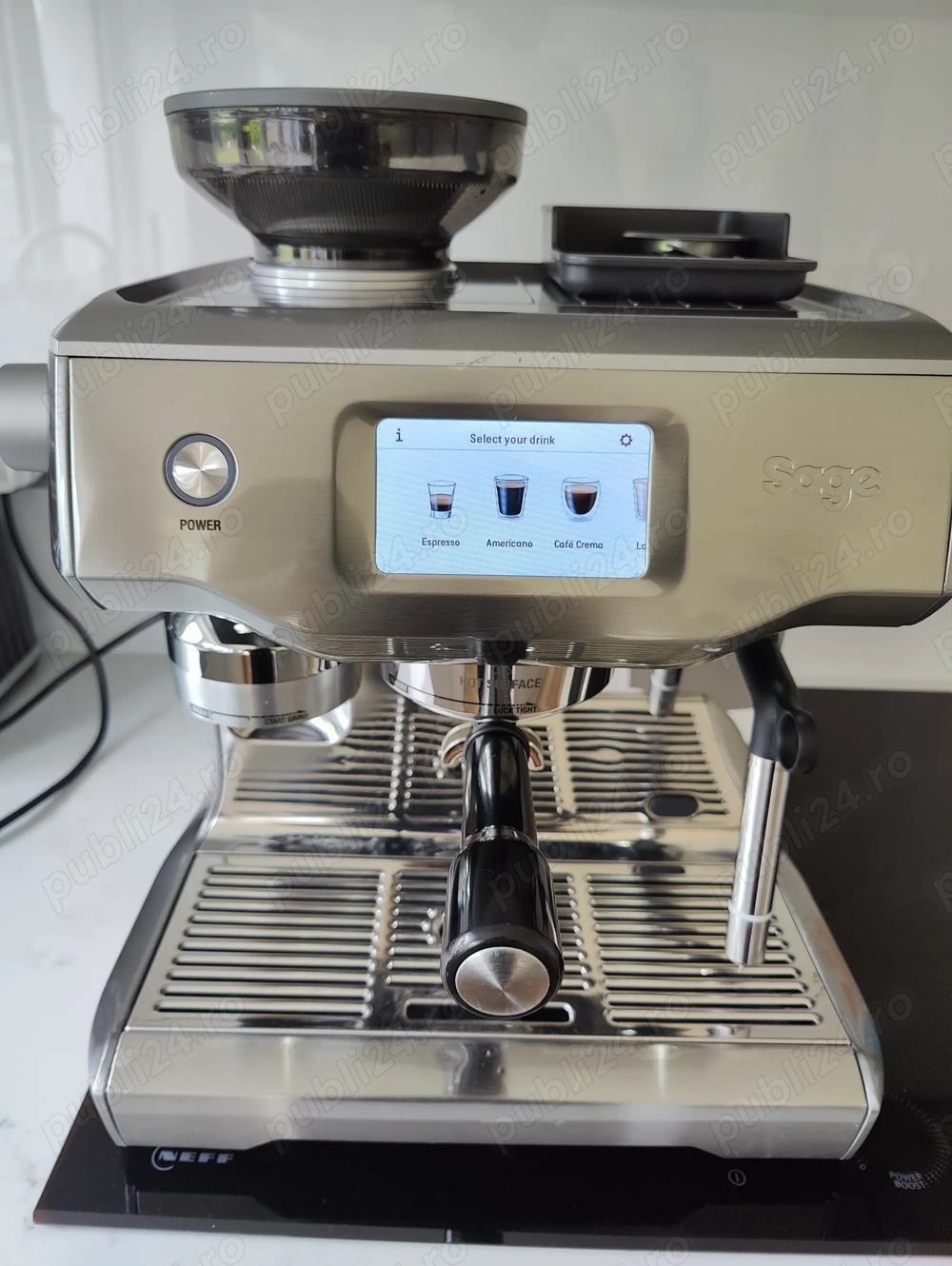 Espressor cafea SAGE SES990BSS, 2.5l, 15 bar, sistemTouch, argintiu