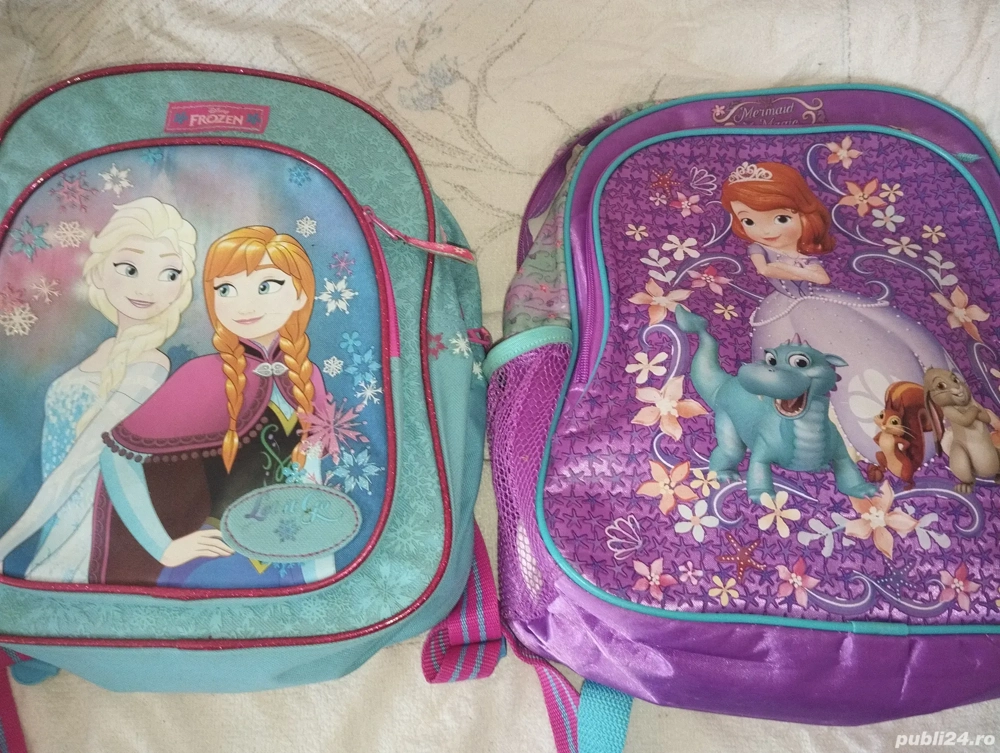 Ghiozdane cu Frozen si Sofia + cadou bluză