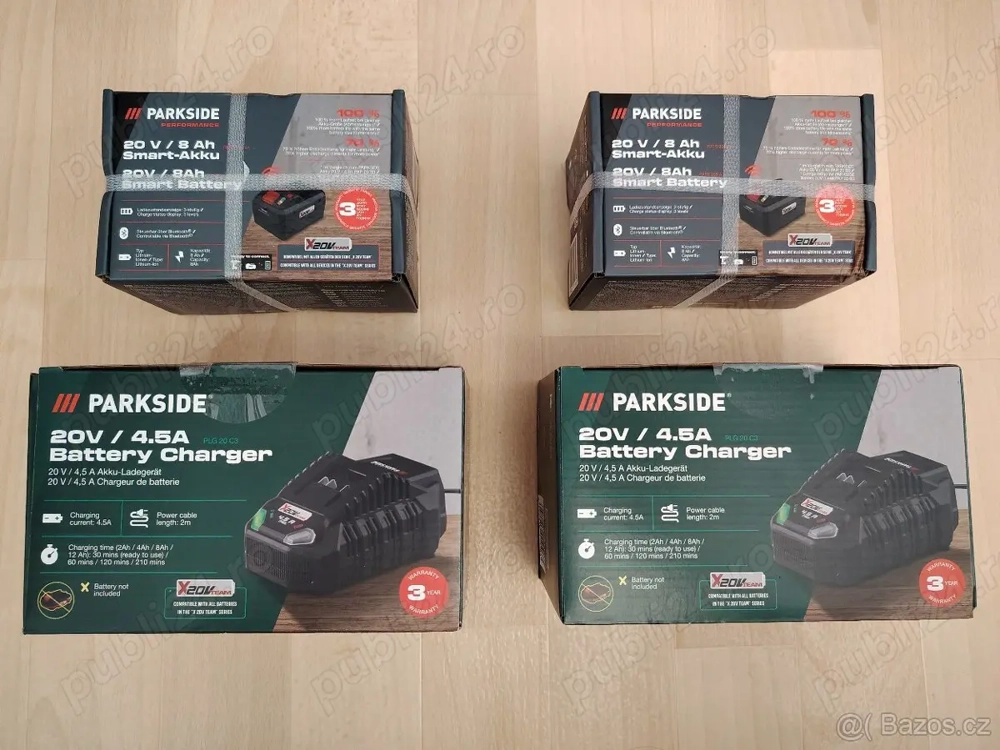 Set acumulator smart 8A si incarcator 4,5 A Parkside X 20 V Team