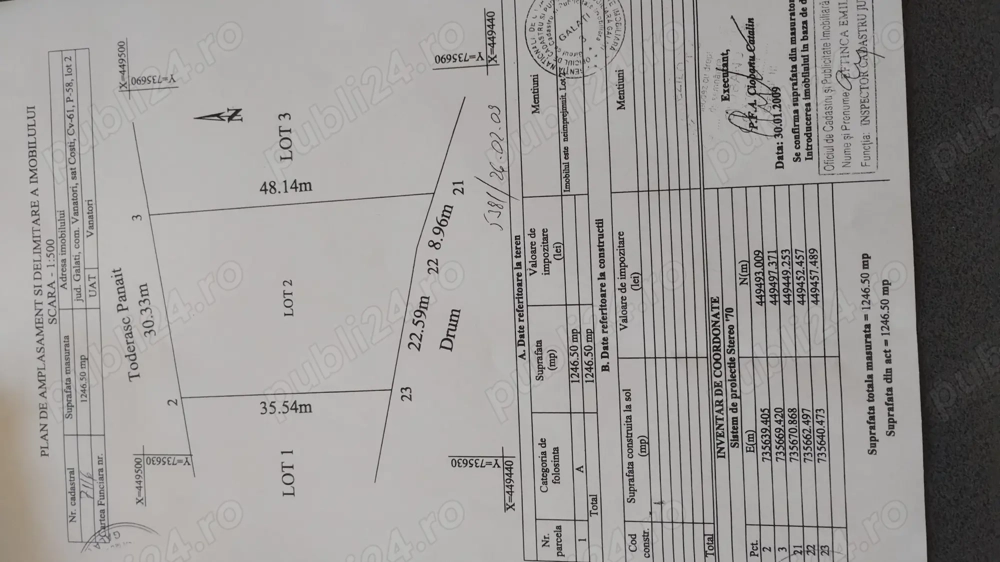 Vând teren intravilan Sat Costi  Vânători Halati