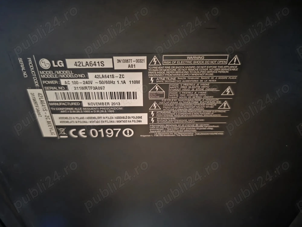 Dezmembrez tv LG 42la641s