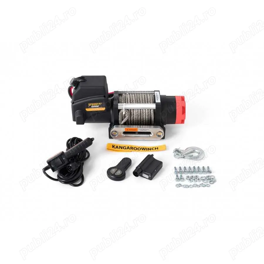 Troliu electric KANGAROOWINCH 6000 lbs(trage 2722 kg) cablu sintetic