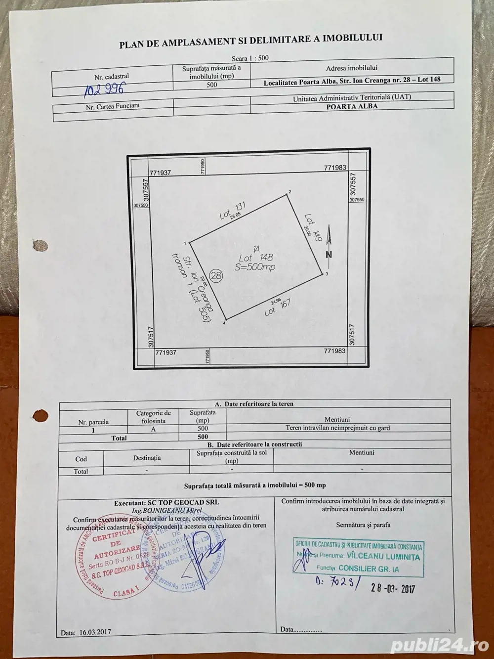 Teren de vânzare Poarta Albă