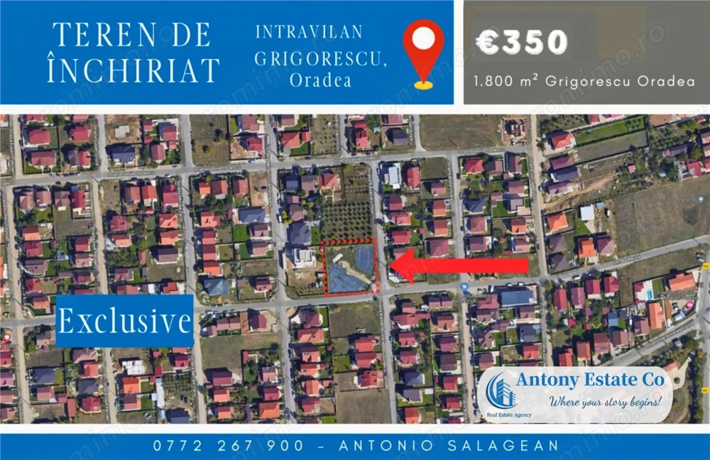 Antony Estate | Teren Intravilan de inchiriat - Grigorescu, Oradea