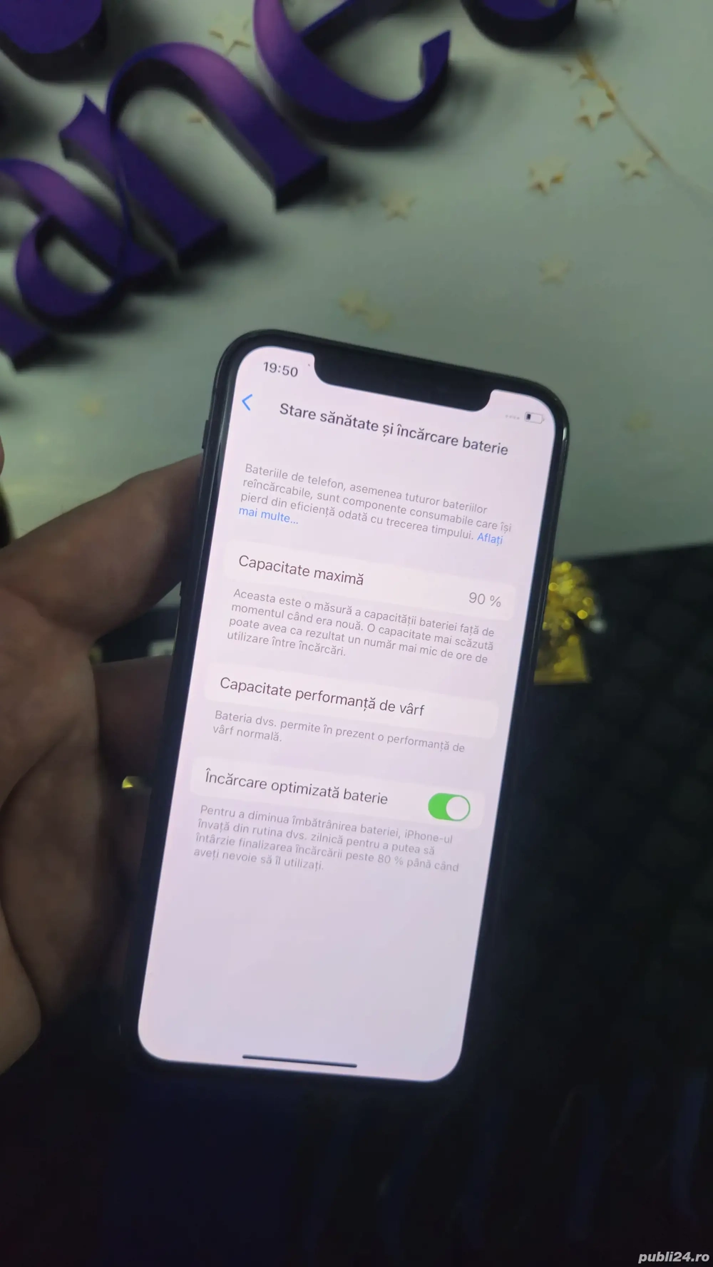 iPhone X Black 256GB Baterie Originala:90%.Pre  fix!